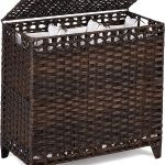 Hermina Laundry Hamper Rattan 3 Compartments Removable Liner-0