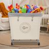 STORAGE MANIAC Laundry Cart Canvas Beige Black Medium Large-7