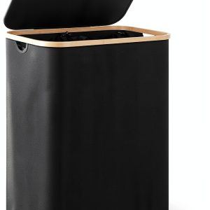 iEGrow Foldable Laundry Hamper Bamboo Handle 150L Storage-0