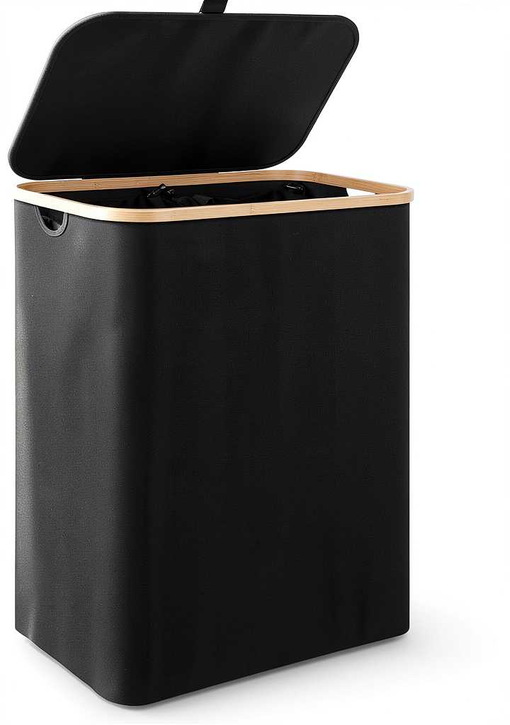 Installing iEGrow Foldable Laundry Hamper Bamboo Handle 150L Storage on a wooden bedroom floor