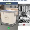 STORAGE MANIAC Laundry Cart Canvas Beige Black Medium Large-2