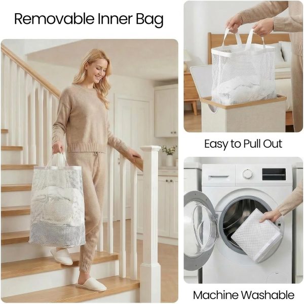 Efluky Laundry Hamper Modern Oxford Fabric Dustproof Basket-5
