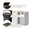 iEGrow Foldable Laundry Hamper Bamboo Handle 150L Storage-5