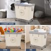 STORAGE MANIAC Laundry Cart Canvas Beige Black Medium Large-8