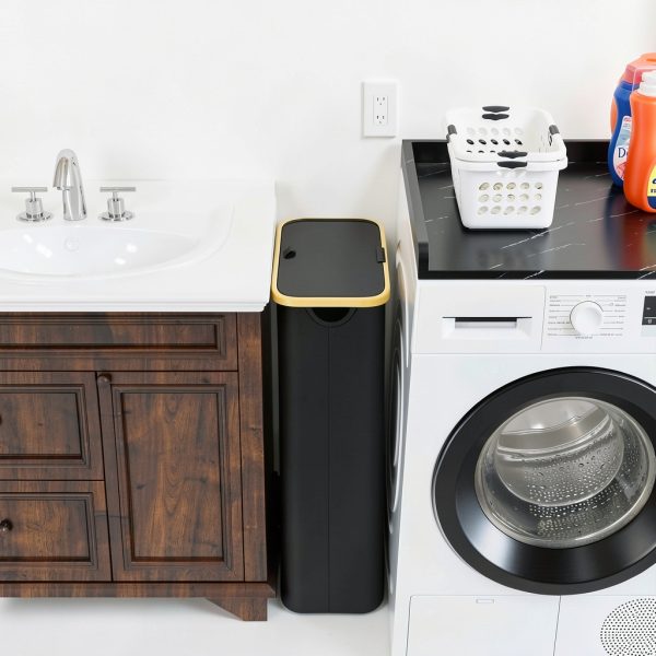 SpaceAid Laundry Hamper Bamboo Waterproof Slim Design-2