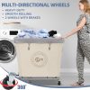STORAGE MANIAC Laundry Cart Canvas Beige Black Medium Large-3