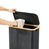 SpaceAid Laundry Hamper Bamboo Waterproof Slim Design-4