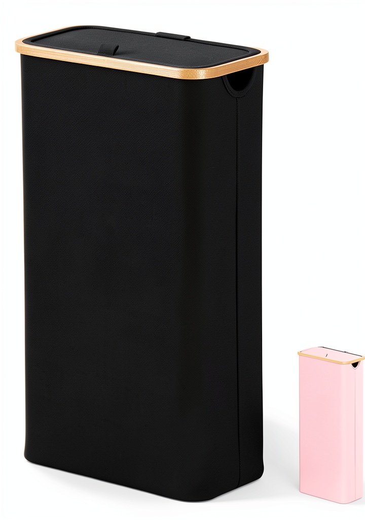 Installing SpaceAid Laundry Hamper Bamboo Waterproof Slim Design in a narrow laundry room