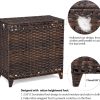 Hermina Laundry Hamper Rattan 3 Compartments Removable Liner-4