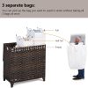 Hermina Laundry Hamper Rattan 3 Compartments Removable Liner-2