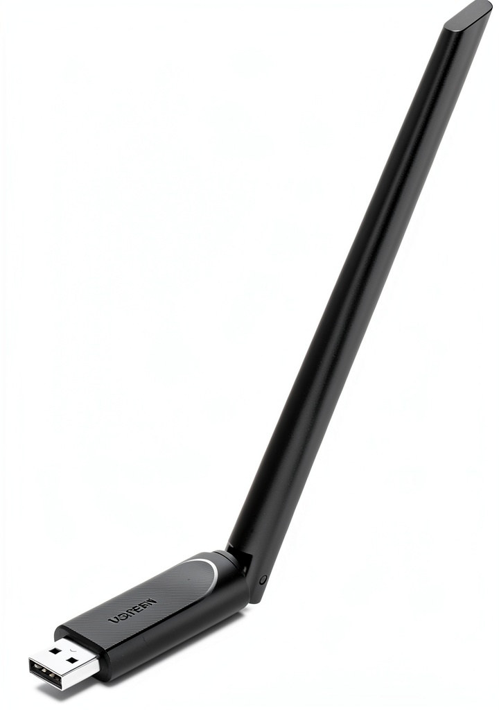 Ugreen USB WiFi Adapter connected to a desktop PC in a home office