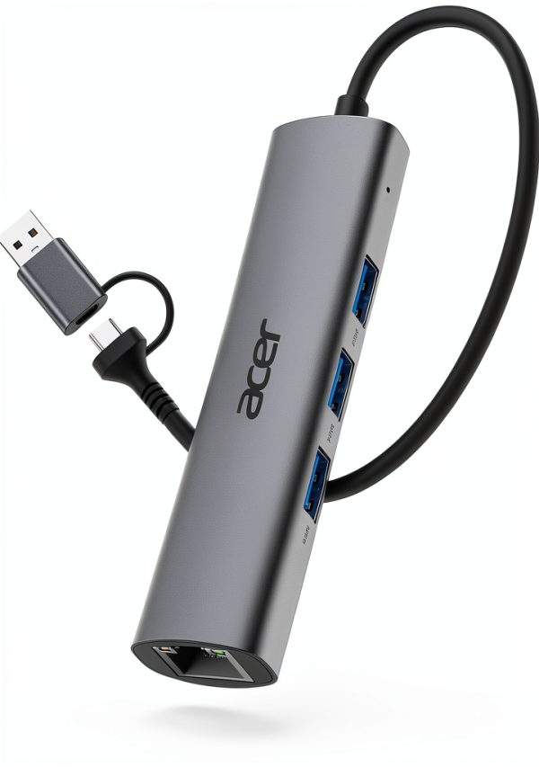 USB C Ethernet Hub Acer Dual Port Aluminum Design-0