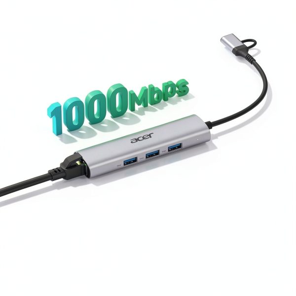 USB C Ethernet Hub Acer Dual Port Aluminum Design-2