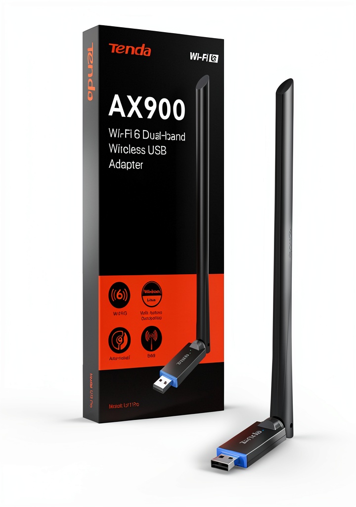 Installing Tenda U11 Pro USB WiFi Adapter for Laptop on a wooden desk