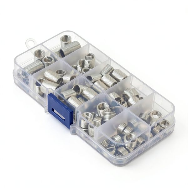 80Pcs M8x1.25 Threaded Inserts, Stainless Steel Thread Drill Repair Insert Sleeve with Storage Box-6
